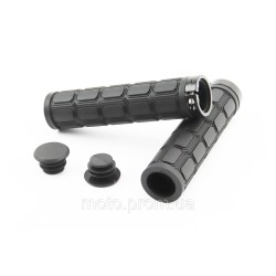 Ручки руля 130мм с зажимом Lock-On, чёрные TPE-077