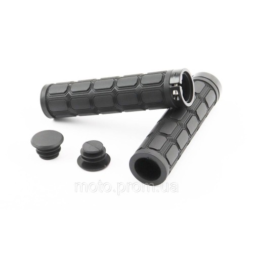 Ручки руля 130мм с зажимом Lock-On, чёрные TPE-077