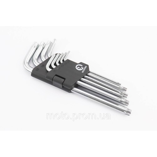 Набір Г-подібних ключів подовжених TORX (T10/T15/T20/T25/T27/T30/T40/T45/T50) CrV HT-0608