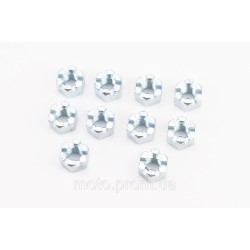 Гайка М10x1,5 корончаста 8 цб DIN935, к-кт 10шт Гайка М10x1,5 корончаста 8 цб DIN935, к-кт 10шт