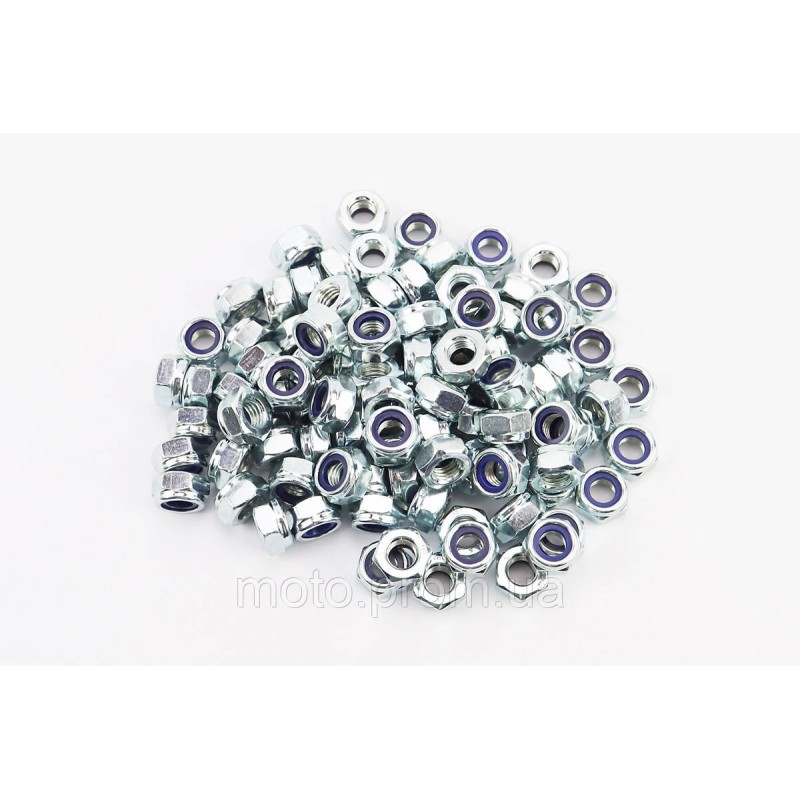 Гайка М10x1,5 самостоп 6 цб DIN985, к-кт 100шт