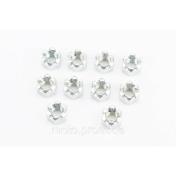 Гайка М8x1,25 корончаста 8 цб DIN935, к-кт 10шт Гайка М8x1,25 корончаста 8 цб DIN935, к-кт 10шт