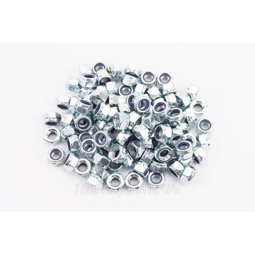 Гайка М8x1,25 самостоп 6 цб DIN985, к-кт 100шт