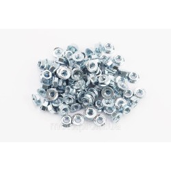 Гайка М8x1,25 фланц 8 цб зубч DIN6923, к-кт 100шт Гайка М8x1,25 фланц 8 цб зубч DIN6923, к-кт 100шт