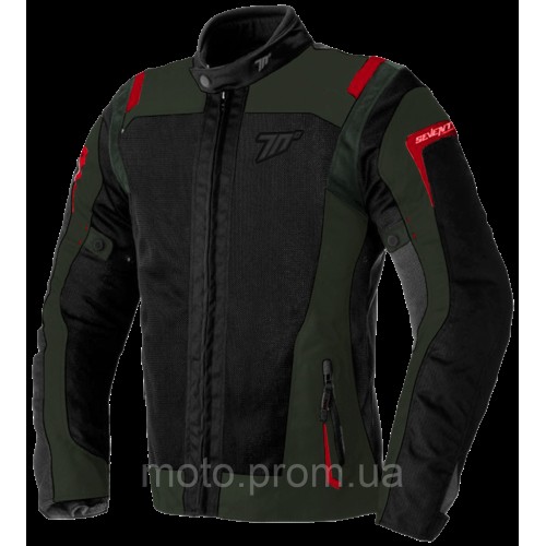 Мотокуртка Seventy JT66 SAHARA Military Green Red L