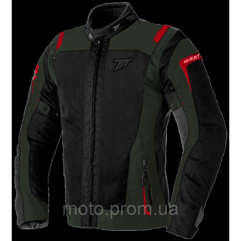 Мотокуртка Seventy JT66 SAHARA Military Green Red L