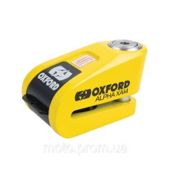 Замок на диск Oxford Alpha XA14 Alarm Disc Lock Yellow/Black Замок на диск Oxford Alpha XA14 Alarm Disc Lock Yellow/Black
