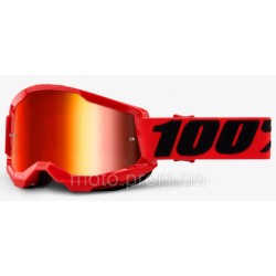 Дитячі мотоочки 100% STRATA 2 Youth Goggle Red — Mirror Red Lens, Mirror Lens