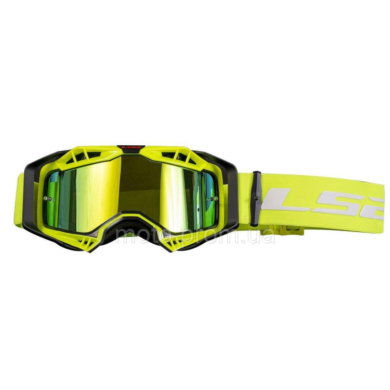 Маска кросова LS2 Aura Pro Goggle Black Yellow with Iridium Visor