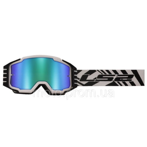 Маска кросова LS2 CHARGER PRO White Mirror Lens