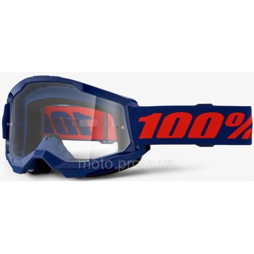Окуляри 100% STRATA 2 Navy — Clear Lens, Clear Lens