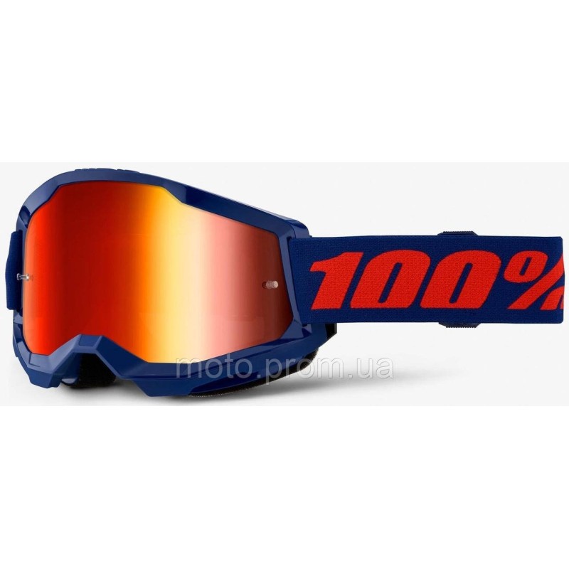 Окуляри 100% STRATA 2 Navy — Mirror Red Lens, Mirror Lens