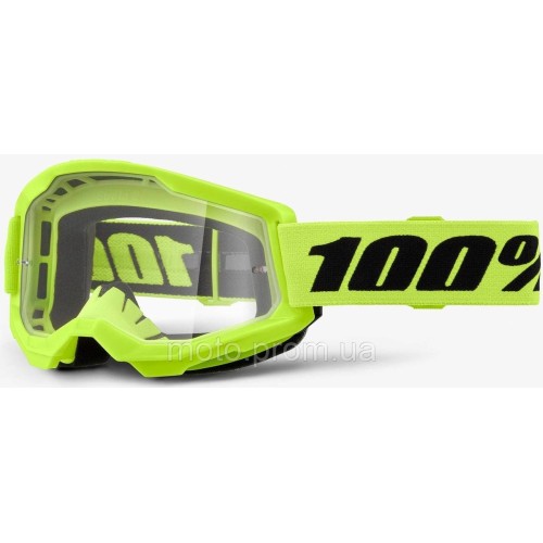 Окуляри 100% STRATA 2 Neon Yellow — Clear Lens, Clear Lens