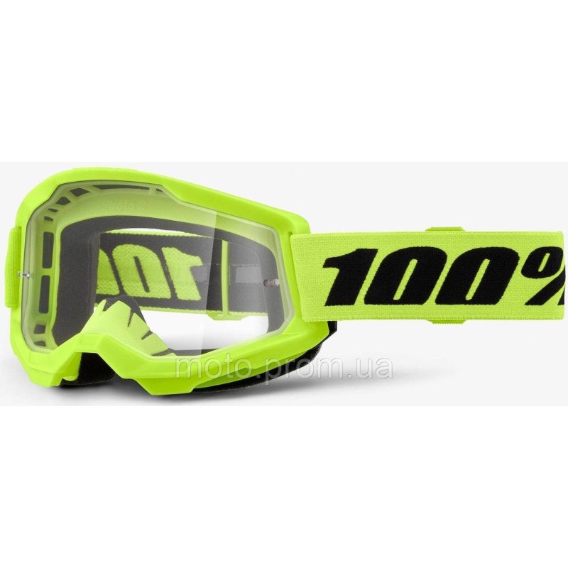 Окуляри 100% STRATA 2 Neon Yellow — Clear Lens, Clear Lens