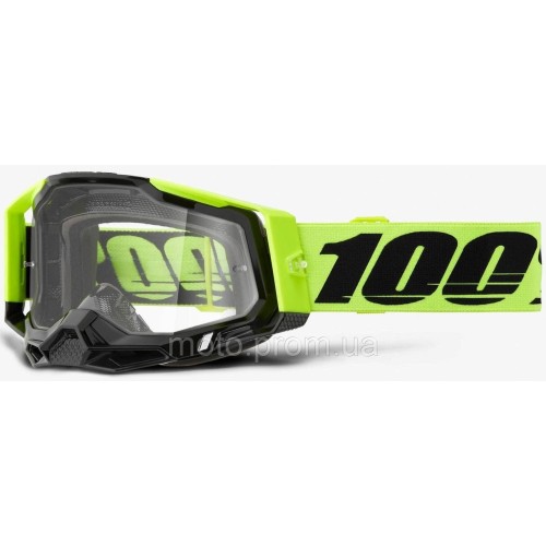 Окуляри 100% RACECRAFT 2 Neon Yellow - Clear Lens, Clear Lens