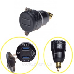 USB 3.0 з гніздом на кермо для BMW, Triumph DIN ISO 4165 36W, 3A