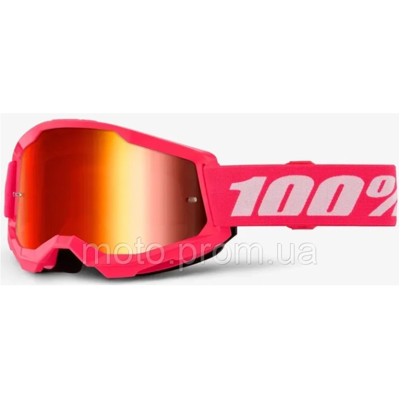 Маска кросова 100% STRATA Goggle II Pink-irror Red Lens