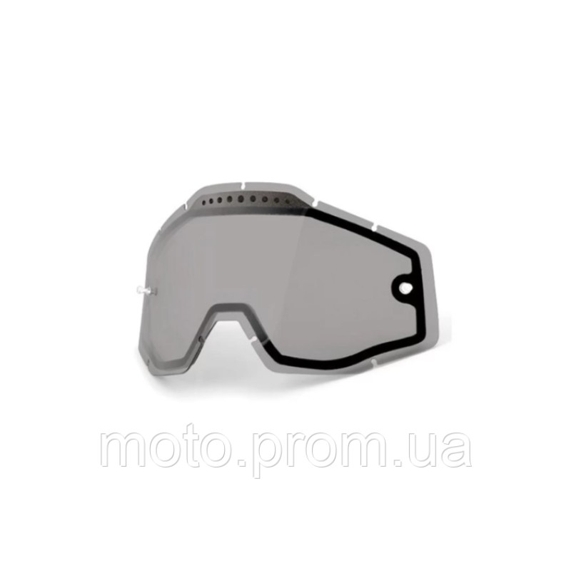 Линза двойная 100% RACECRAFT/ACCURI/ STRATA к 2021г Vented Dual Pane Lens Anti-Fog - Smoke