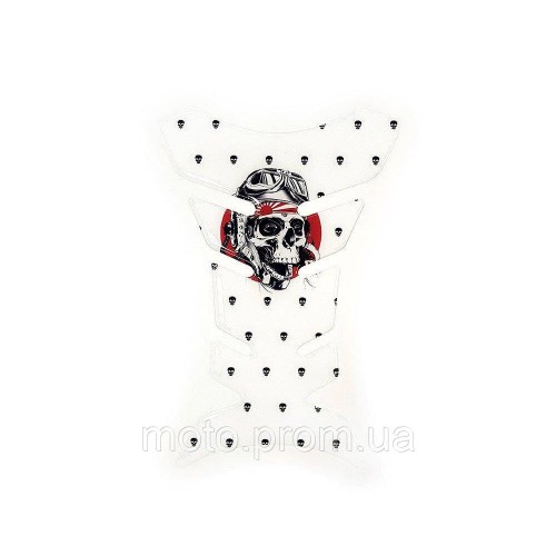 Наклейка на бак NB-1 Skull Aviator White