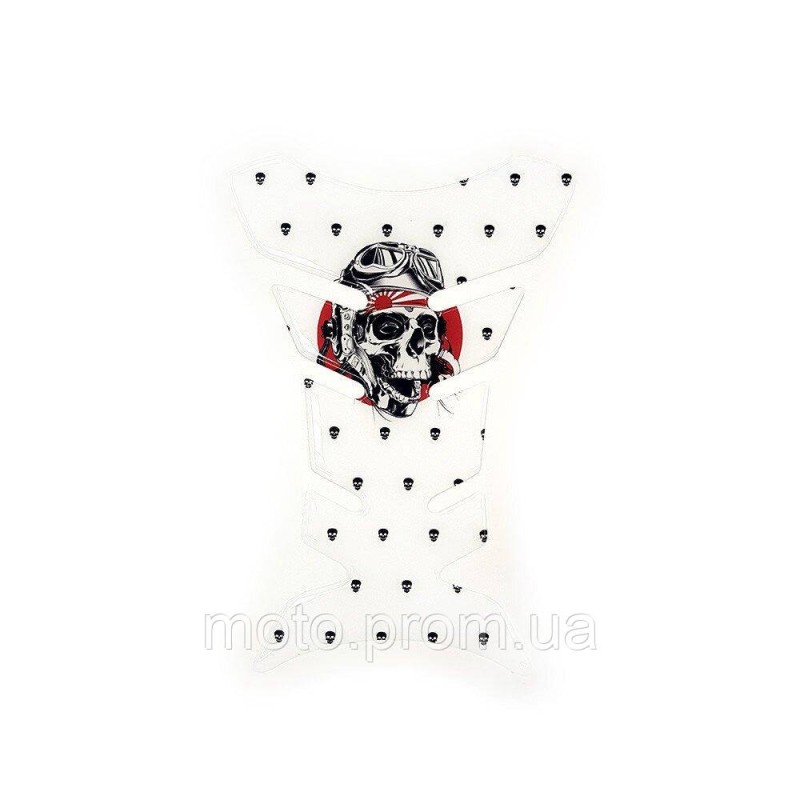 Наклейка на бак NB-1 Skull Aviator White
