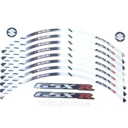 Наклейка на обід колеса Suzuki GSX-R White Black Наклейка на обід колеса Suzuki GSX-R White Black