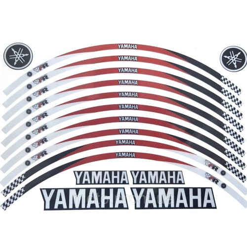 Наклейка на обод колеса Yamaha Flag Red