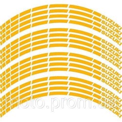 Наклейка на обод колеса Suzuki Gold