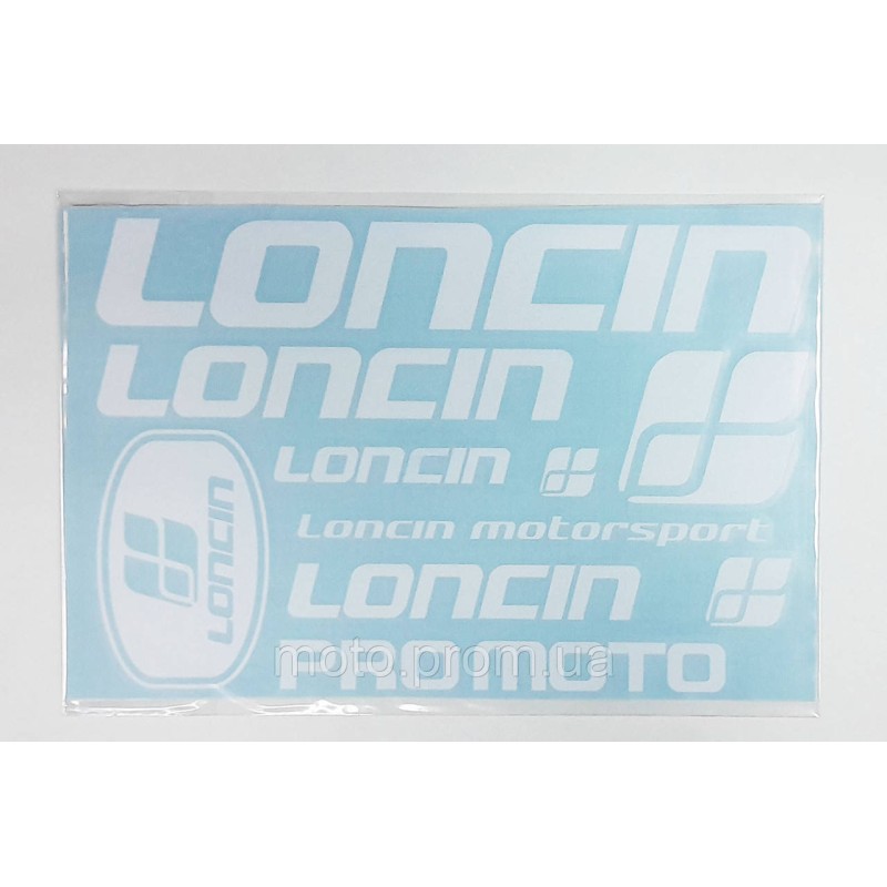 Наклейка лист Loncin під оригінал біла