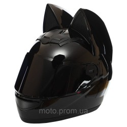 Мотошолом кішка Nitrinos NEKO HNJ Gloss Black L-XL Мотошолом кішка Nitrinos NEKO HNJ Gloss Black L-XL