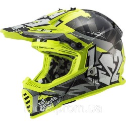 Мотошлем LS2 MX437 Fast 2 Mini Crusher Black Yellow M Мотошлем LS2 MX437 Fast 2 Mini Crusher Black Yellow M