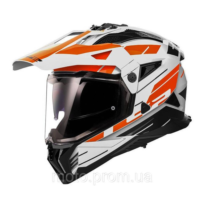 Мотошлем LS2 MX702 Pioneer 2 Namib White Orange XL