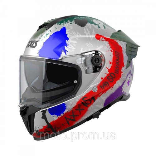 Мотошлем AXXIS HAWK SV EVO Sick Joke A2 Matt Grey XS