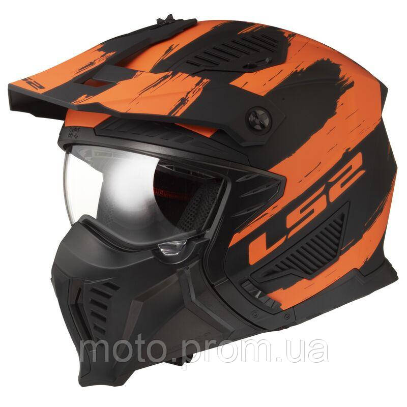 Мотошлем LS2 OF606 Drifter Mud Matt Black Orange M
