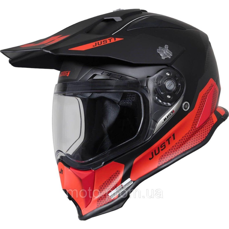 Мотошлем Just1 J14-F Elite Fluo Red Black XL