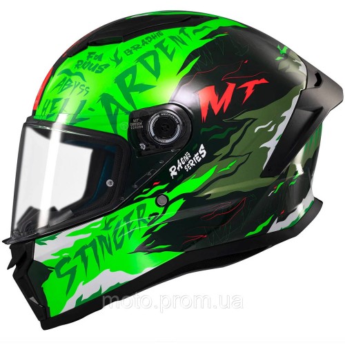 Мотошолом MT STINGER 2 Ardent C6 Gloss Green M