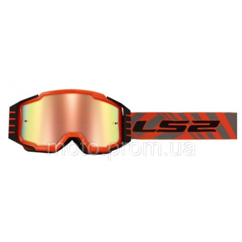 Маска кроссовая LS2 CHARGER PRO Orange Mirror Lens
