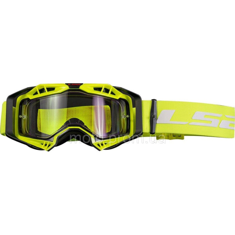 Маска кросова LS2 Aura Goggle Black Hi-Vis Yellow With Clear Visor