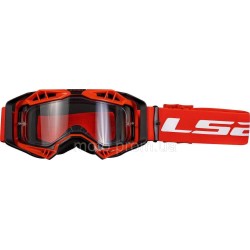 Маска кросова LS2 Aura Goggle Black Red With Clear Visor Маска кросова LS2 Aura Goggle Black Red With Clear Visor