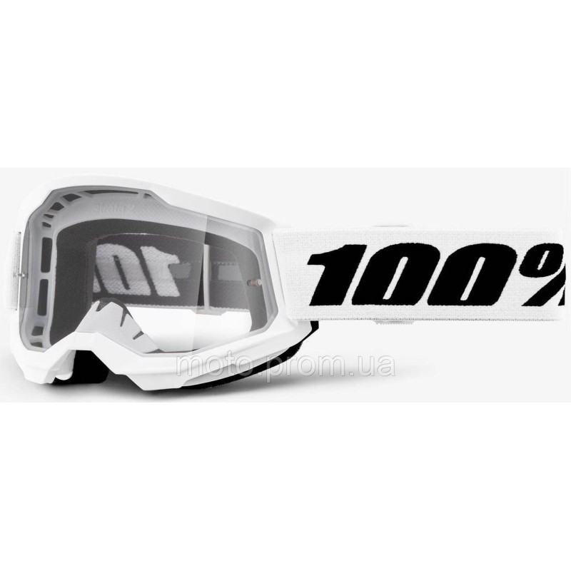 Маска кросова підліткова 100% STRATA II Youth Goggle White - Clear Lens One size