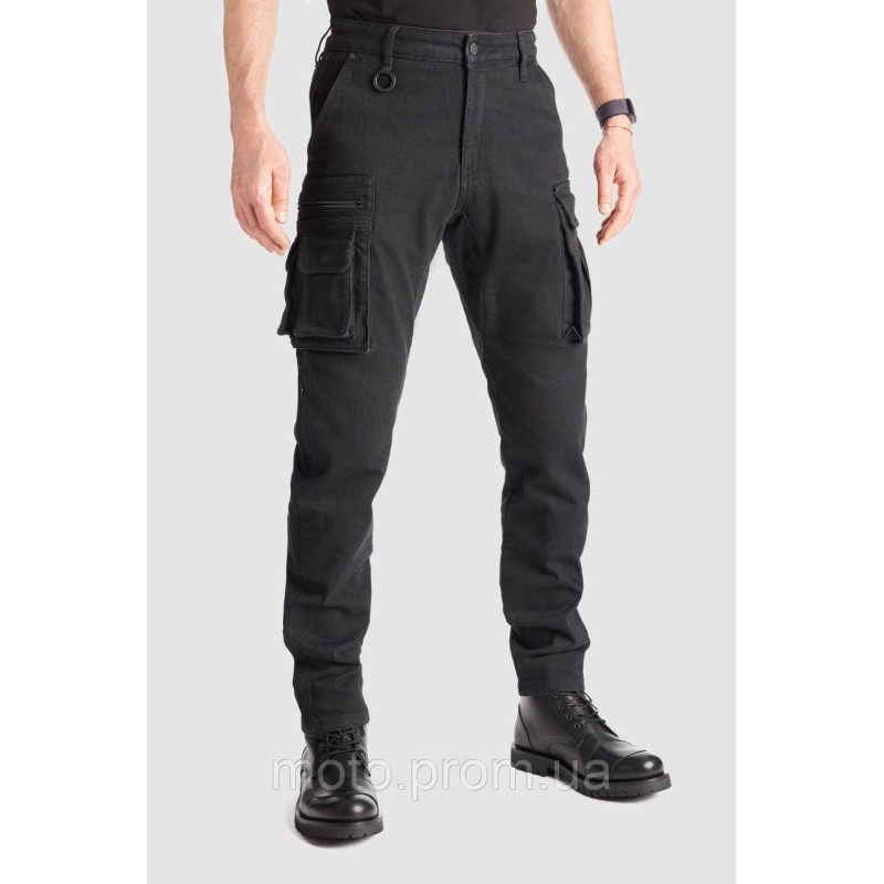 Мотоджинси PandoMoto Desert Cargo Black W31-L34