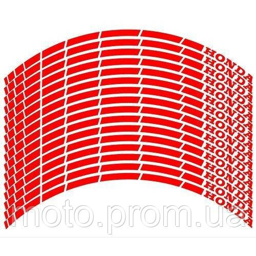 Наклейка на обід колеса Honda Red