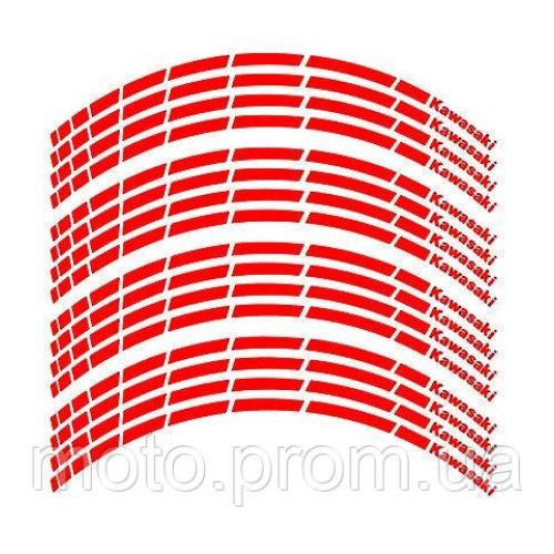 Наклейка на обод колеса Kawasaki Red