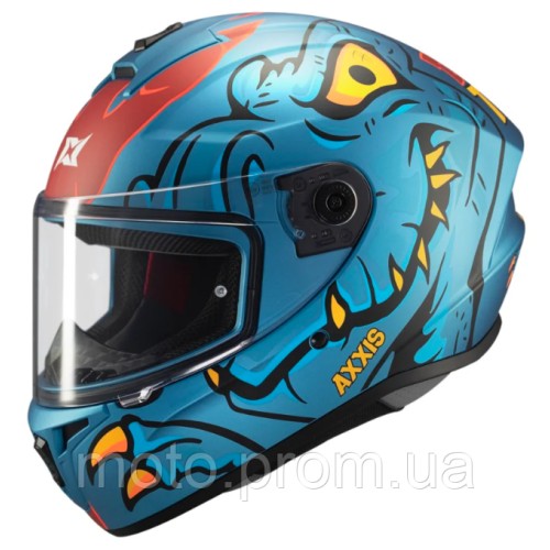 Мотошолом AXXIS DRAKEN S Dinotoon C7 Matt Blue M