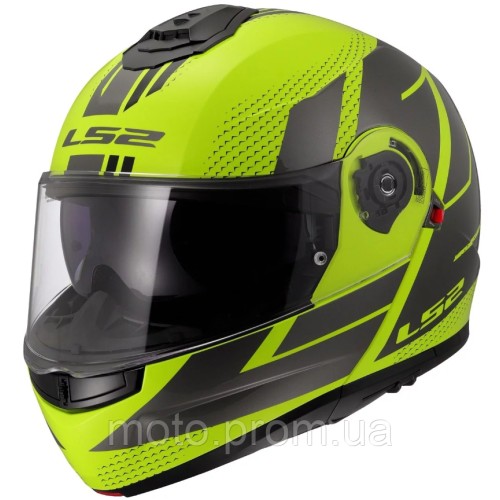 Мотошолом LS2 FF908 Strobe II Code Hi-Vis Yellow Grey L