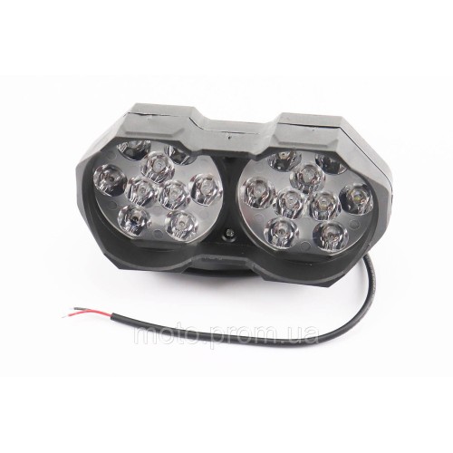 Фара двойная дополнительная светодиодная влагозащитная - 18 LED,  (146* 62mm) с креплением, тип 2