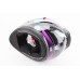 Шлем интеграл, закрытый (сертификация DOT)+откидные очки BLD-M67 L (59-60см), ЧЕРНЫЙ/ФИОЛЕТОВО-БИРЮЗОВЫЙ