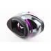 Шлем интеграл, закрытый (сертификация DOT)+откидные очки BLD-M67 М (57-58см), ЧЕРНЫЙ/ФИОЛЕТОВО-БИРЮЗОВЫЙ