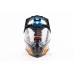 Шолом кросовий/ендуро/АТV зі склом BLD-819-7  S (55-56см), ЧОРНИЙ/ЖОВТО-СИНІЙ