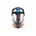 Шолом кросовий/ендуро/АТV зі склом BLD-819-7  М (57-58см), ЧОРНИЙ/ЖОВТО-СИНІЙ