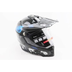 Шлем кроссовый/эндуро/АТV со стеклом BLD-819-7 L (59-60см), ЧЕРНЫЙ/СЕРО-СИНИЙ Шлем кроссовый/эндуро/АТV со стеклом BLD-819-7 L (59-60см), ЧЕРНЫЙ/СЕРО-СИНИЙ